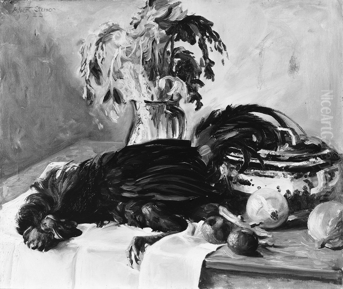 Celery, Cock, and Bowl Oil Painting by Albert Edward Sterner