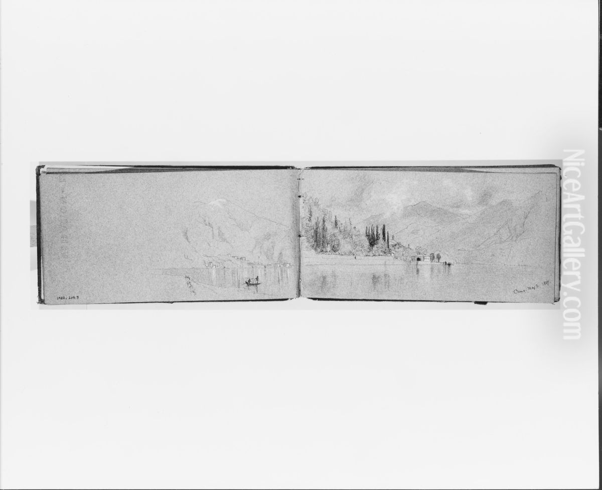 Panorama of Roman Campagna, Nov. 12, 1868 (recto, from sketchbook) Oil Painting by Jervis McEntee