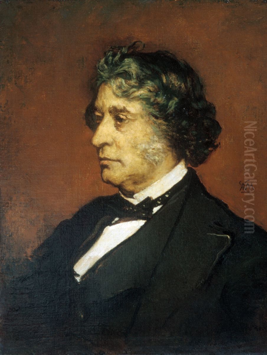 Portrait of Charles Sumner Oil Painting by William Morris Hunt