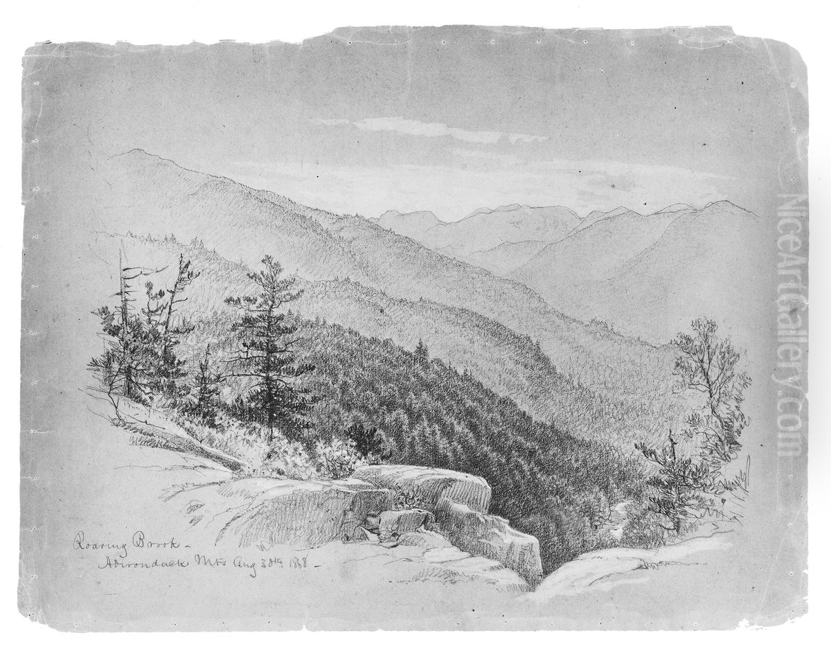 Roaring Brook-Adirondack Mountains Oil Painting by George Henry Smillie