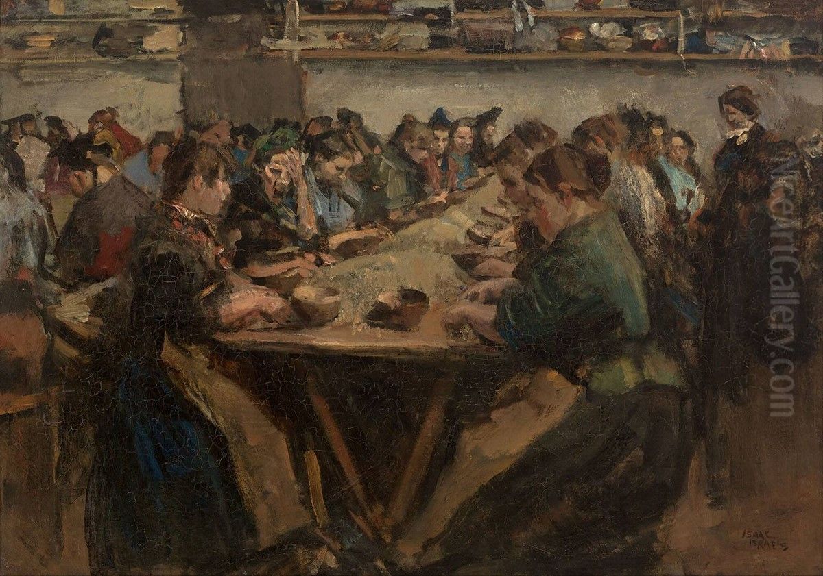 Coffee sorters Oil Painting by Isaac Lazarus Israels