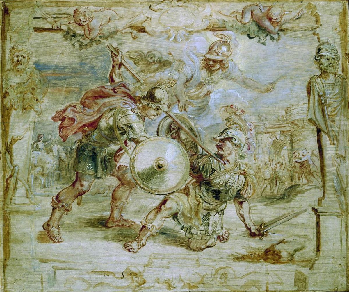 The death of Hector Oil Painting by (studio of) Rubens, Peter Paul