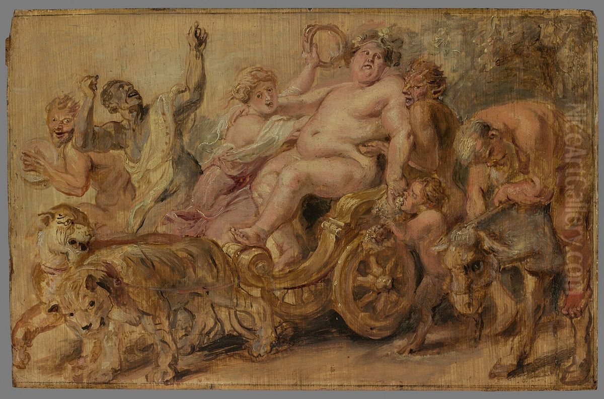 De triomftocht van Bacchus Oil Painting by (studio of) Rubens, Peter Paul