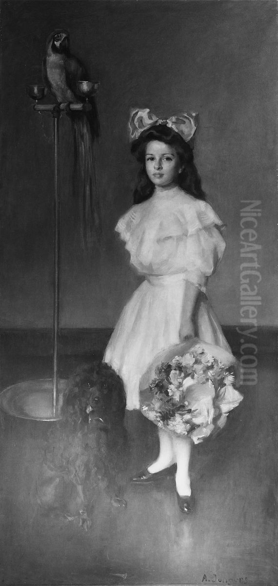 Louise Oil Painting by Alphonse Jongers