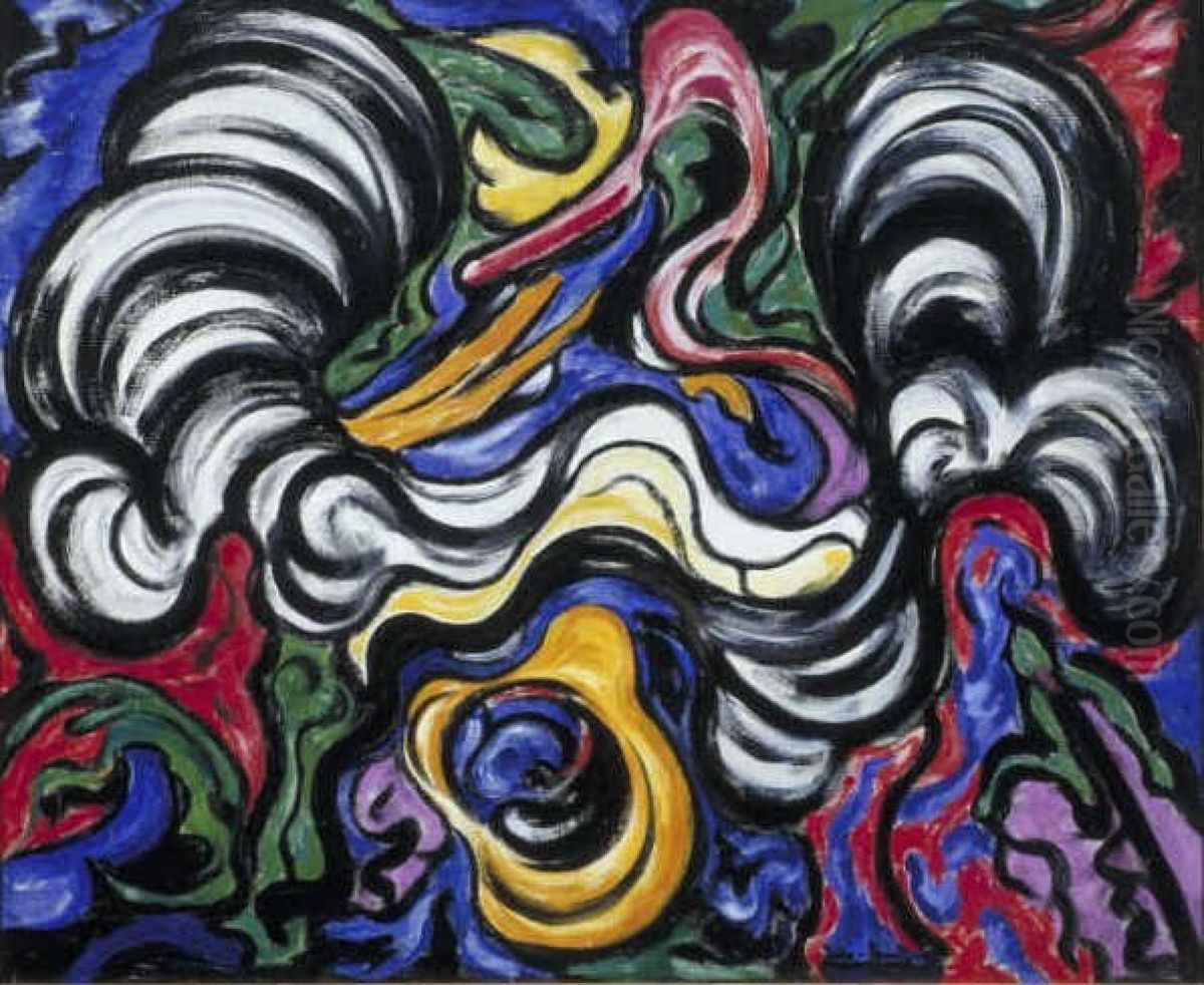 Kleurencompositie nr. 100 Oil Painting by Jacoba van Heemskerck