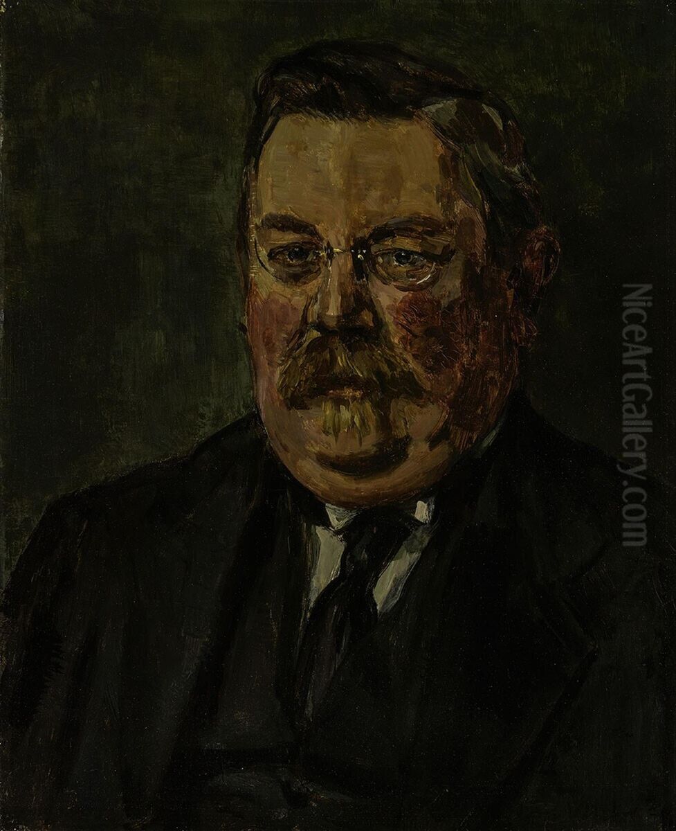 Portrait of H.H. van Dam A. Czn. Oil Painting by Floris Verster