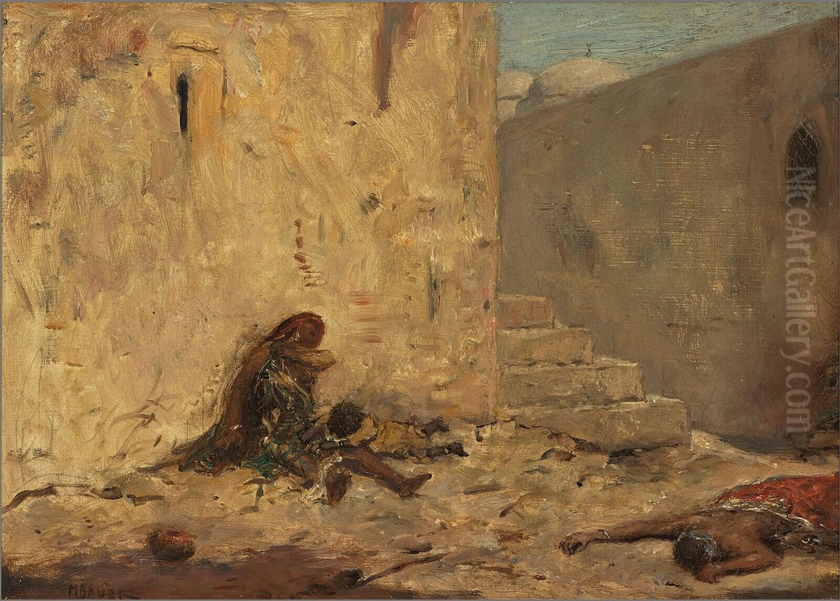 Famine in an Oriental City Oil Painting by Marius Bauer