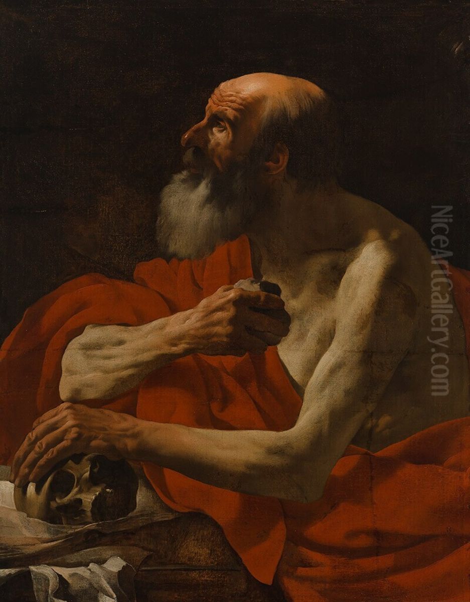 Heilige Hieronymus, boete doend Oil Painting by Hendrick Ter Brugghen