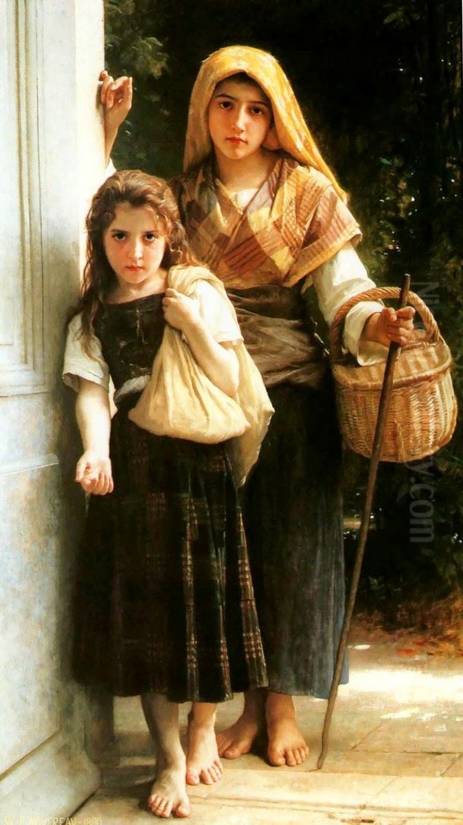 Petites Mendiantes Oil Painting by William-Adolphe Bouguereau