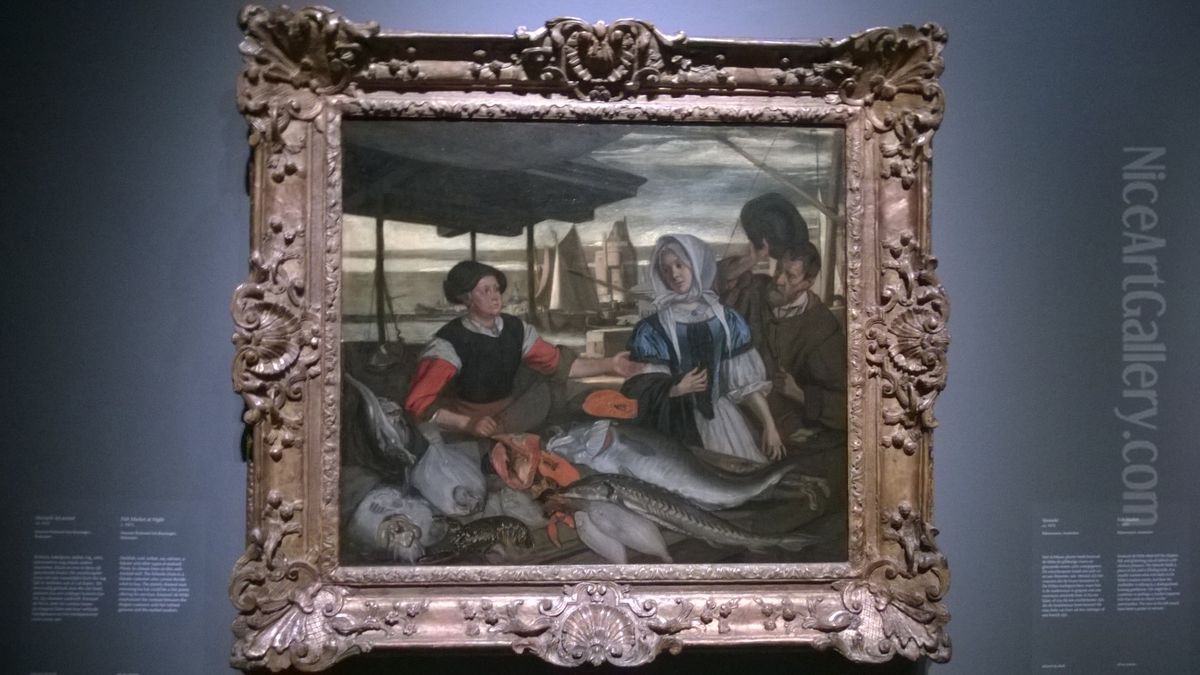 The Fish Market Oil Painting by Emanuel de Witte