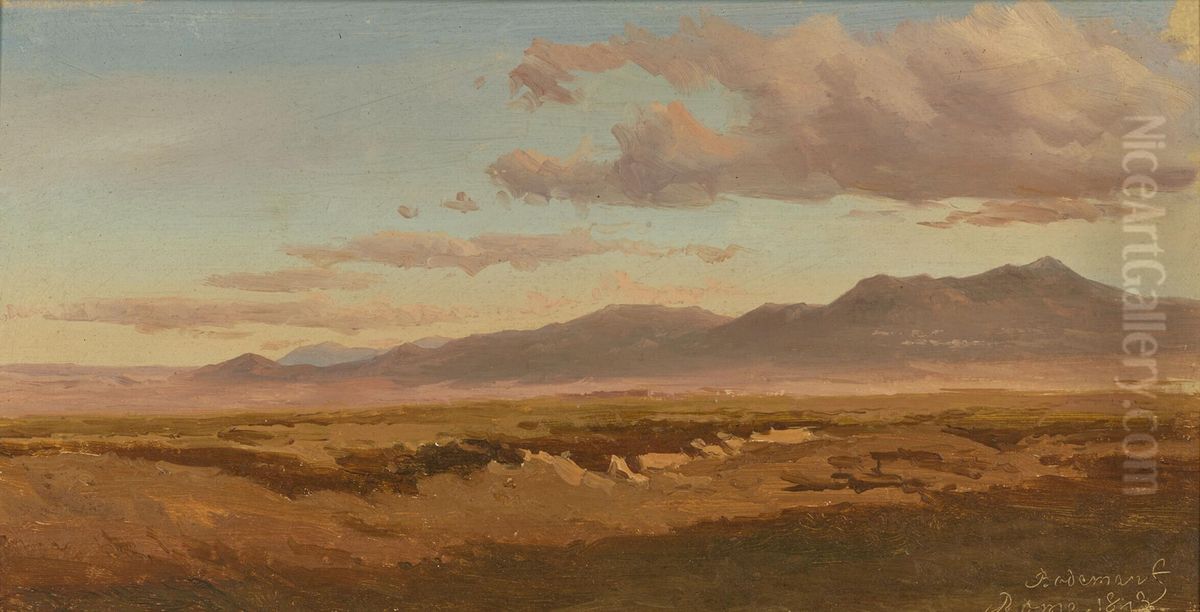 Gezicht op de Romeinse Campagna Oil Painting by Willem Bodemann