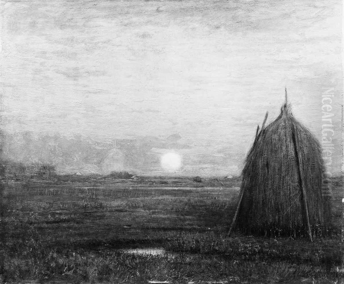 Moonrise at Sunset Oil Painting by Dwight William Tryon