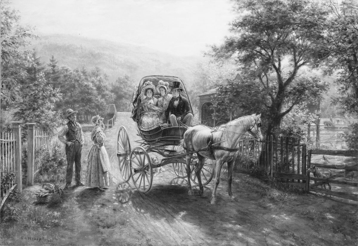 A Carriage Ride Oil Painting by Edward Lamson Henry