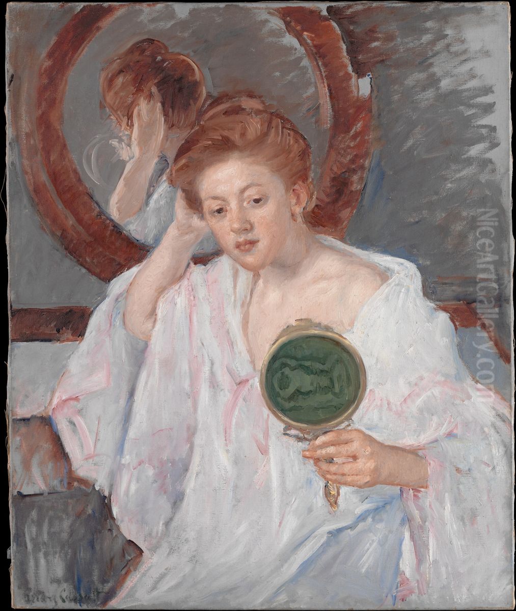 Denise at Her Dressing Table Oil Painting by Mary Cassatt