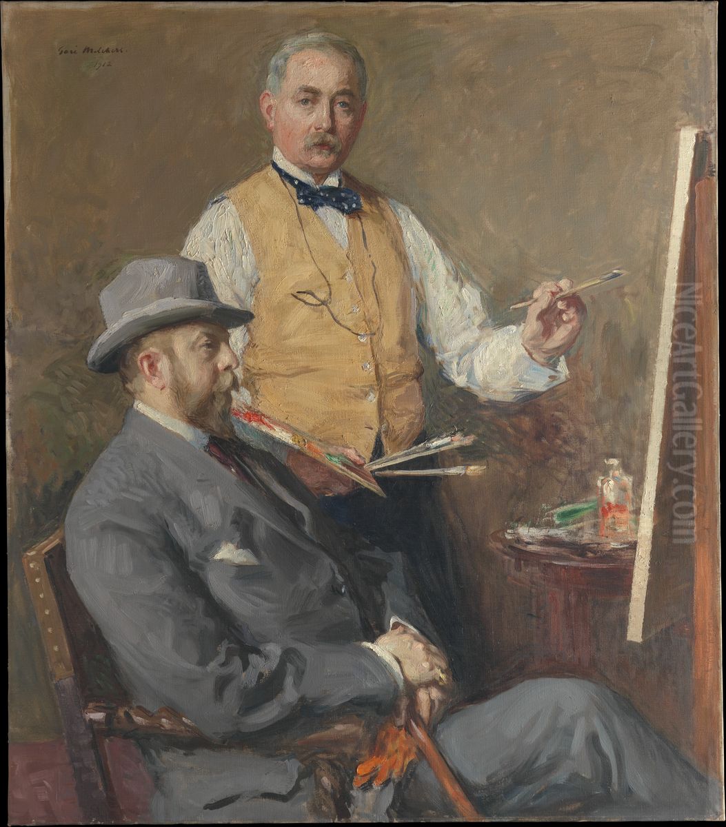 In the Studio (Gari Melchers and Hugo Reisinger) Oil Painting by Gari Julius Melchers