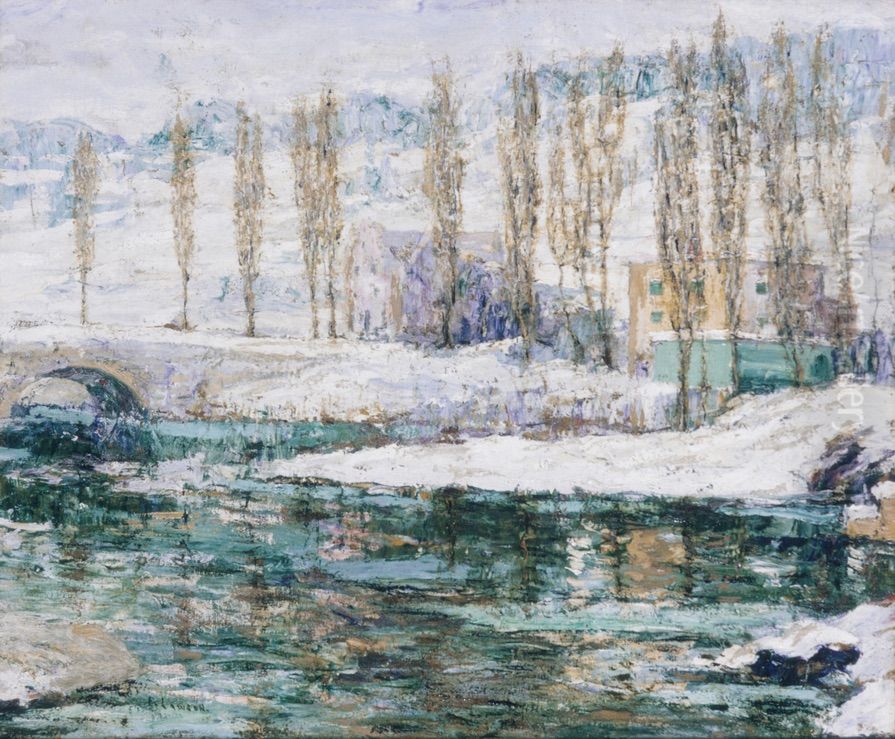 Winter Oil Painting by Ernest Lawson