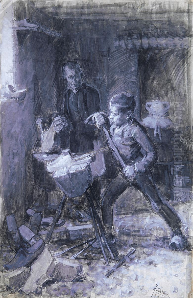 Study for the Young Sabot Maker Oil Painting by Henry Ossawa Tanner