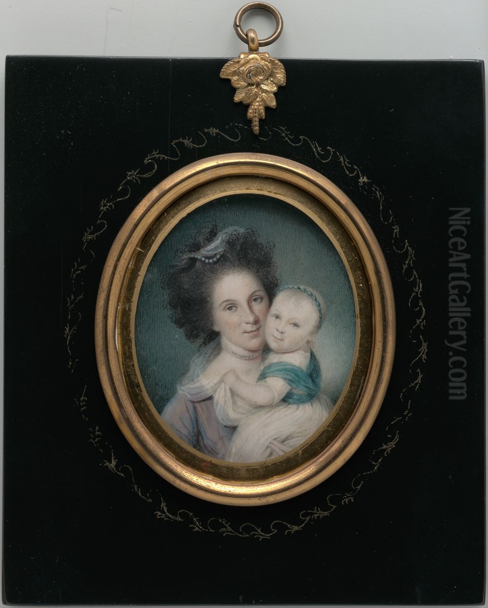 Mrs. Charles Willson Peale (Rachel Brewer) and Baby Eleanor Oil Painting by Charles Willson Peale