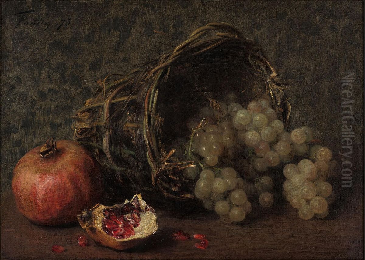Druiven en granaatappels Oil Painting by Henri Fantin-Latour