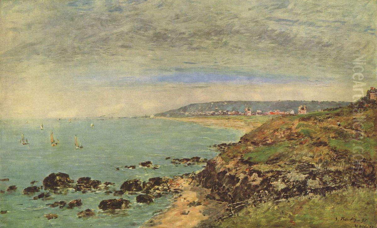 La cote atlantique pres de Benerville Oil Painting by Eugene Louis Boudin