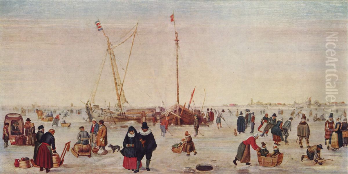 IJsgezicht Oil Painting by Hendrick Avercamp