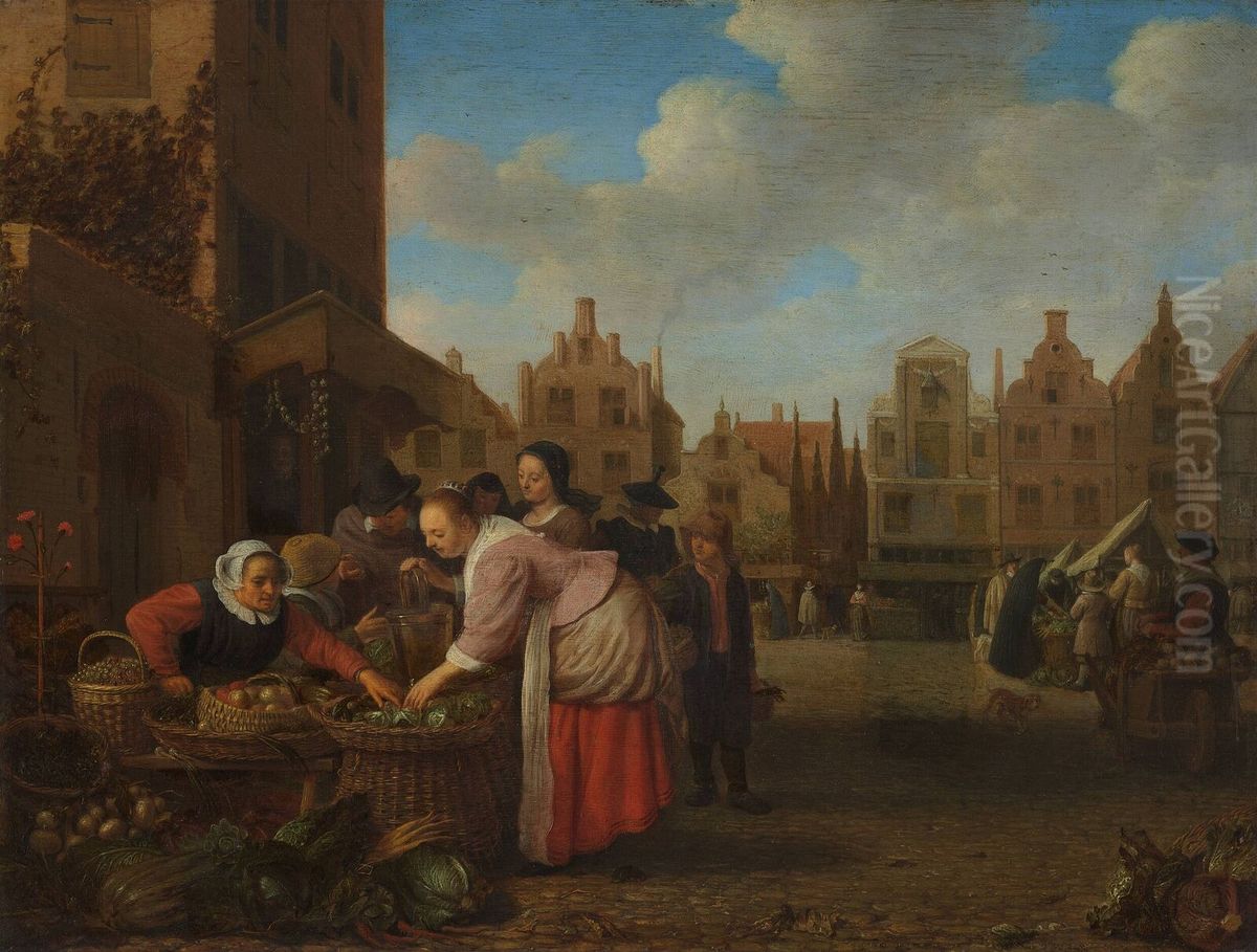 The Grote Markt at Rotterdam Oil Painting by Hendrik Martenszoon Sorgh