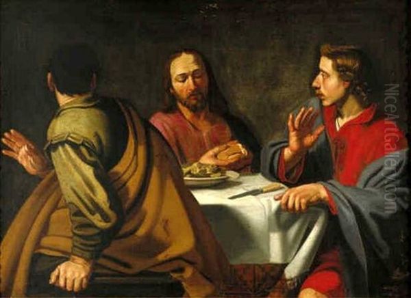 Christ with his Two Disciples at Emmaus Oil Painting by Hendrick Bloemaert