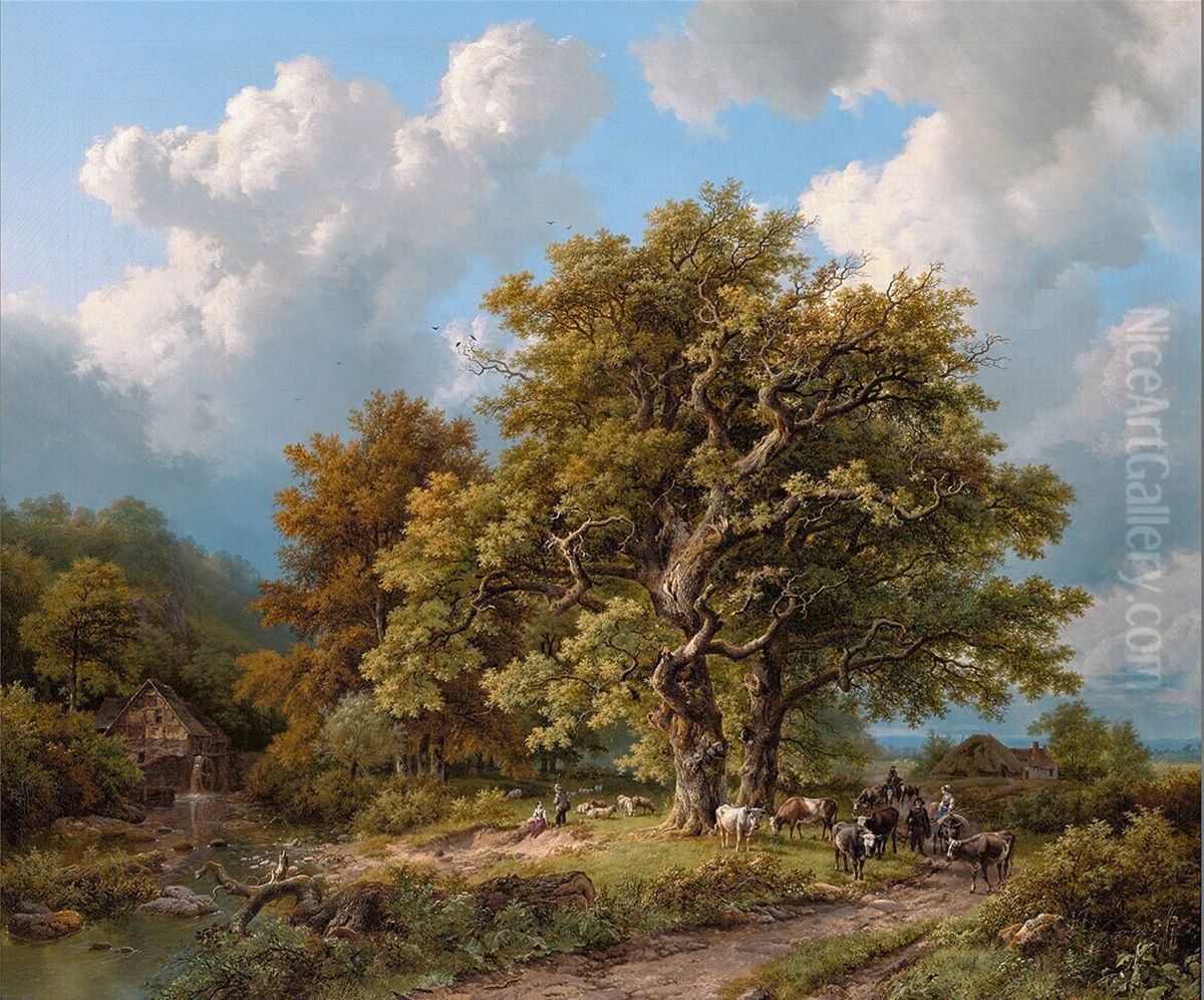 Zomerlandschap Oil Painting by Barend Cornelis Koekkoek