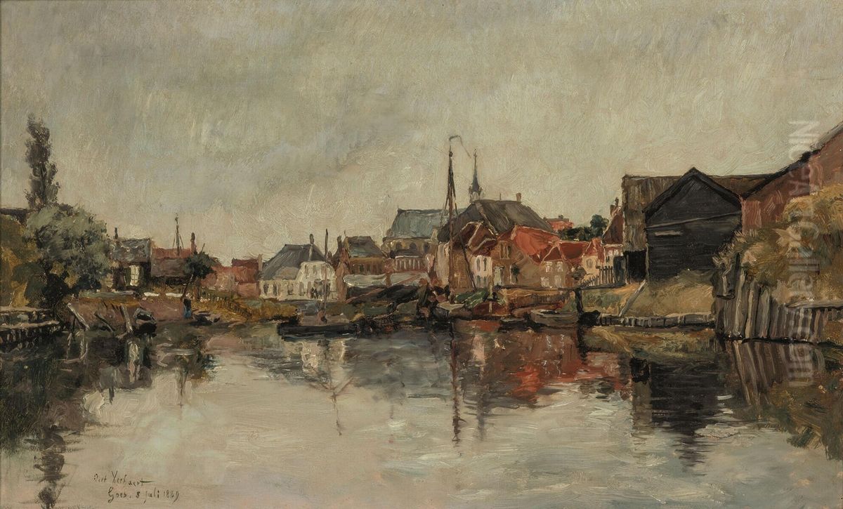 Harbour in Goes Oil Painting by Piet Verhaert