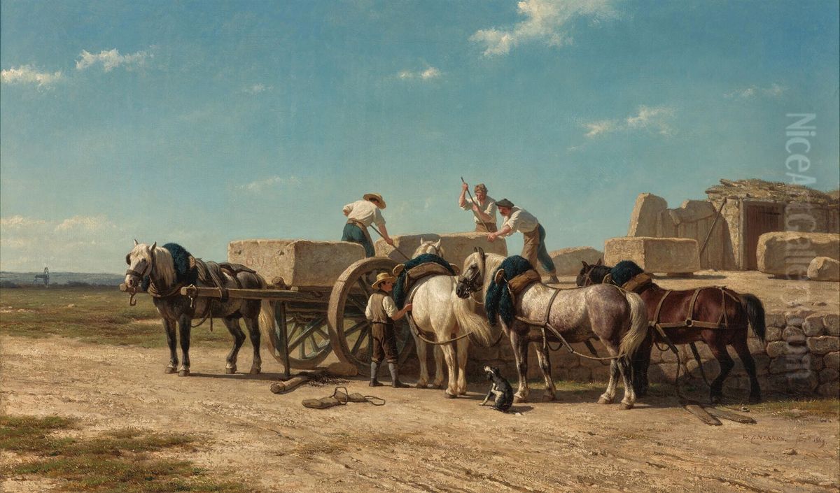 Steengroeve in Normandie Oil Painting by Willem Carel Nakken