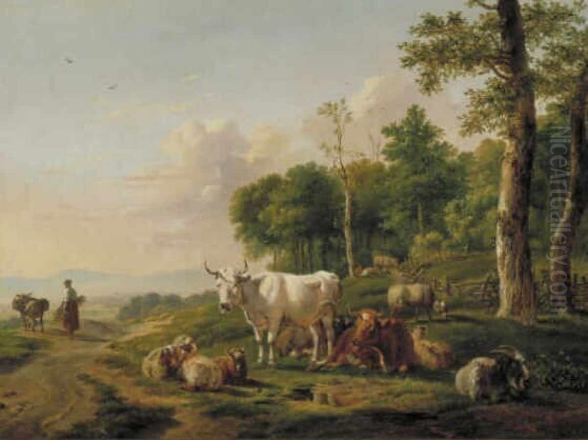 De witte os Oil Painting by Pieter Gerardus Van Os
