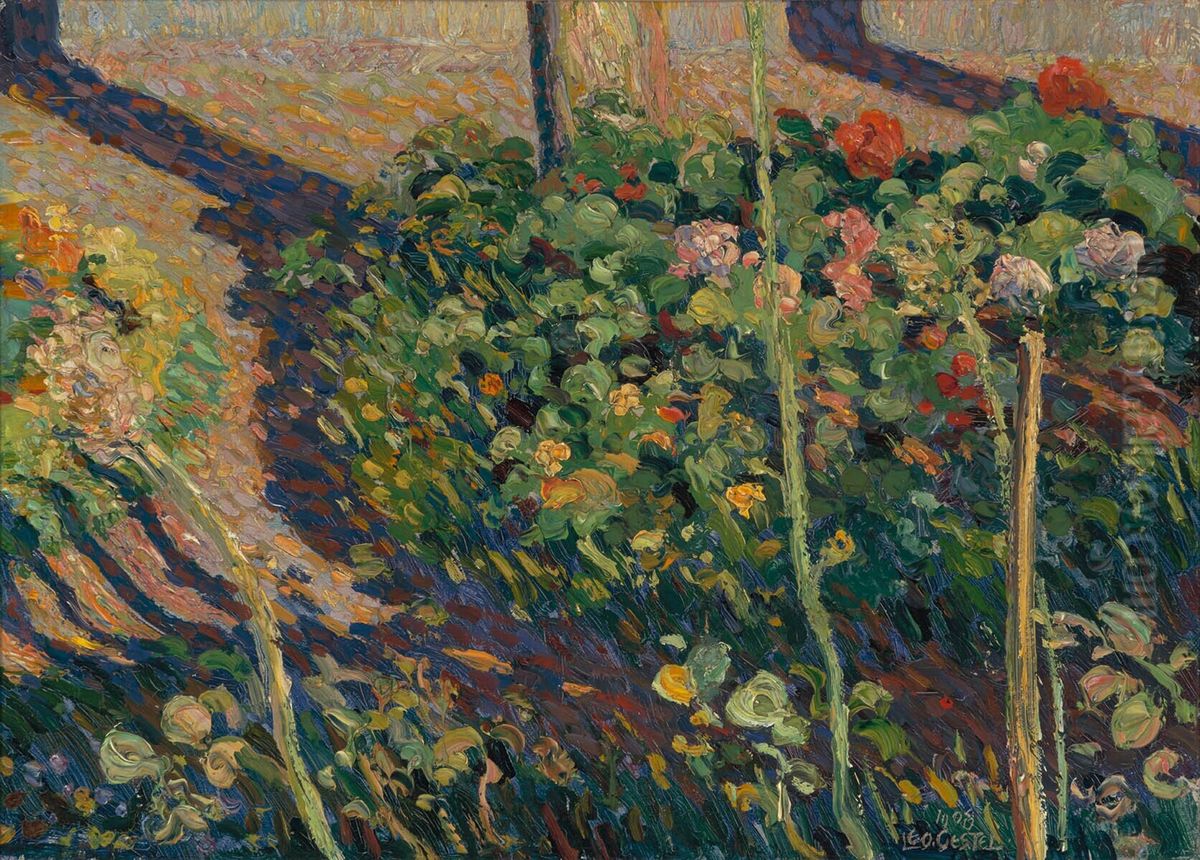 Garden View Oil Painting by Leo Gestel