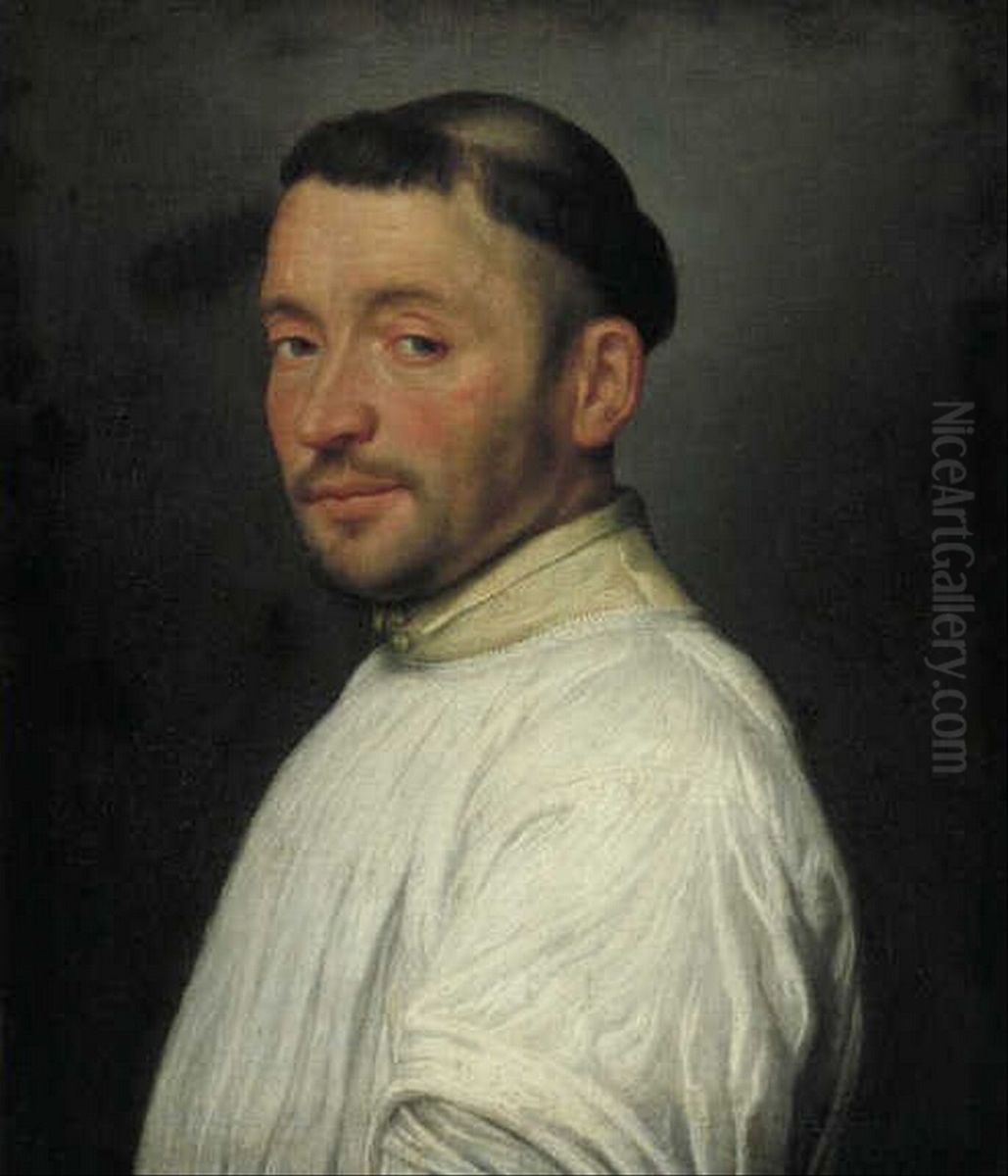 Portret van een Camaldulenser monnik Oil Painting by Giovanni Battista Moroni