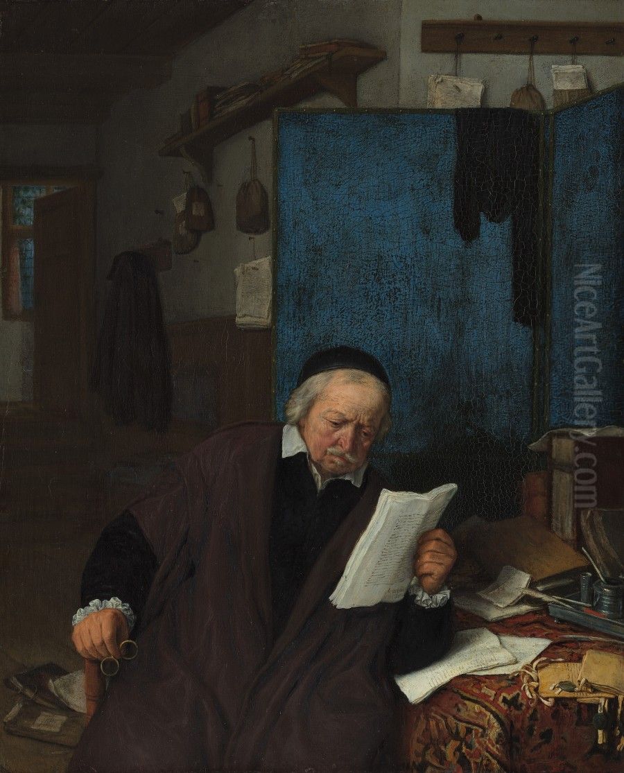 A Lawyer in His Study Oil Painting by Adriaen van Ostade