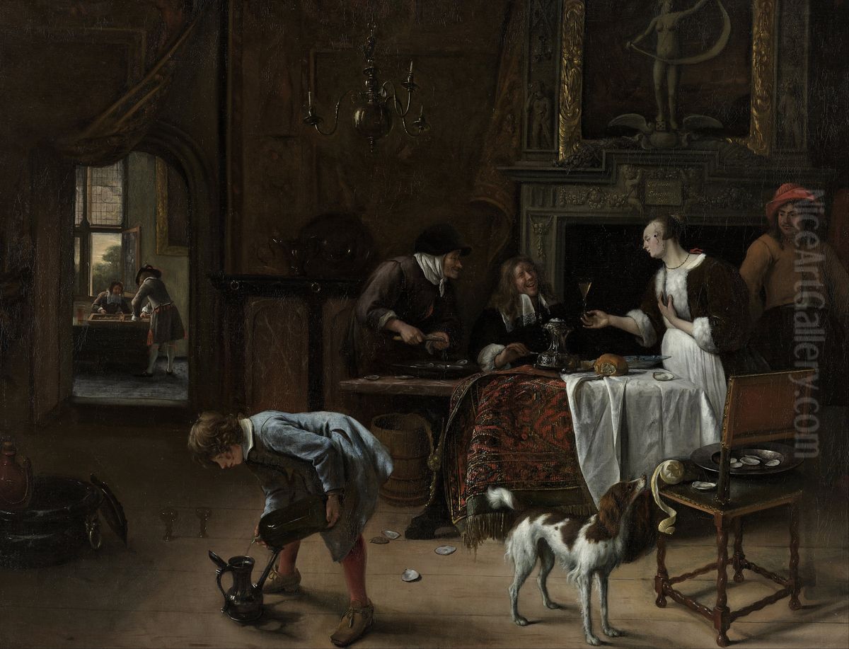 'Easy come, easy go' Oil Painting by Jan Steen