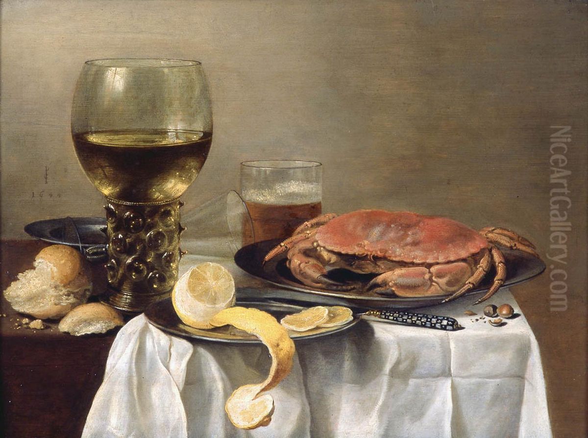 Still Life with a Crab Oil Painting by Pieter Claesz