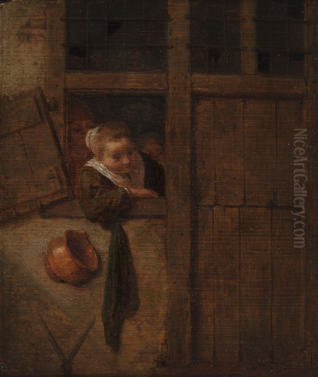 Meisje aan het venster Oil Painting by Hendrik Martenszoon Sorgh