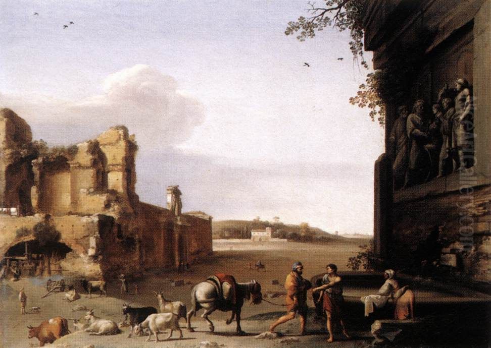 Ruins of Ancient Rome Oil Painting by Cornelius van Poelenburgh