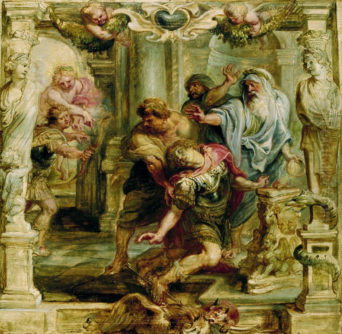 The death of Achilles Oil Painting by (studio of) Rubens, Peter Paul