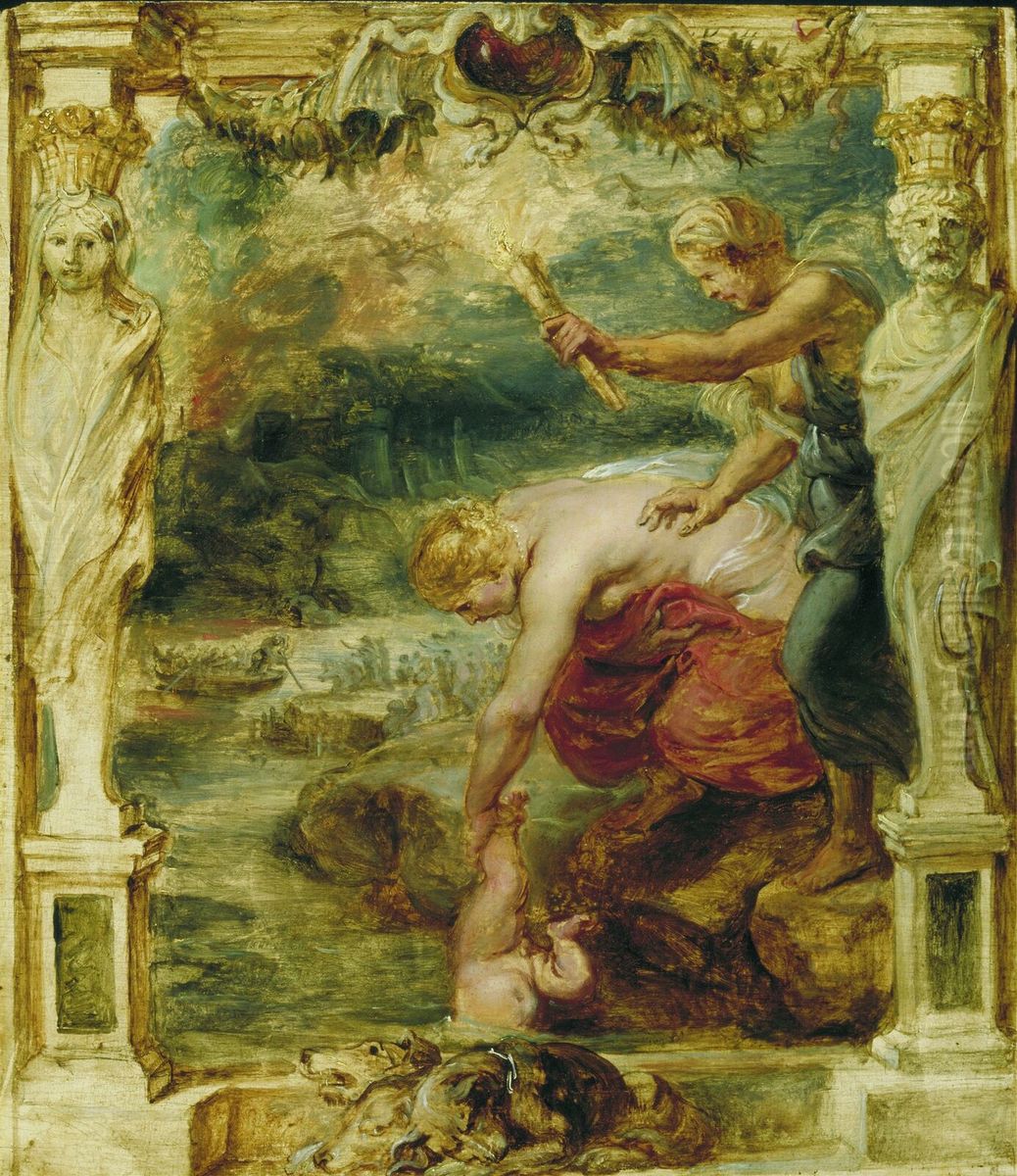 Thetis dips Achilles in the Styx Oil Painting by (studio of) Rubens, Peter Paul