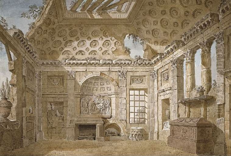 Ruine eines romischen Zimmers Oil Painting by Charles-Louis Clerisseau