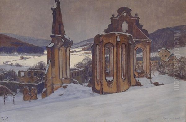 Himmerod Abbey Oil Painting by Fritz Von Wille