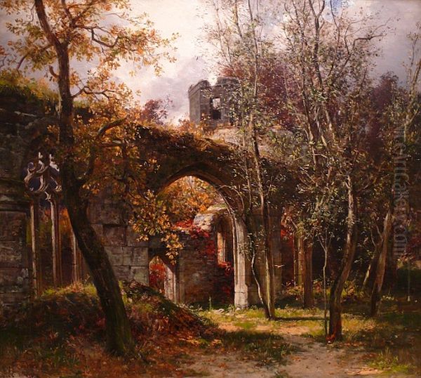 Spatherbst (Kloster Hirsau/Schwarzwald) Oil Painting by Fritz Von Wille