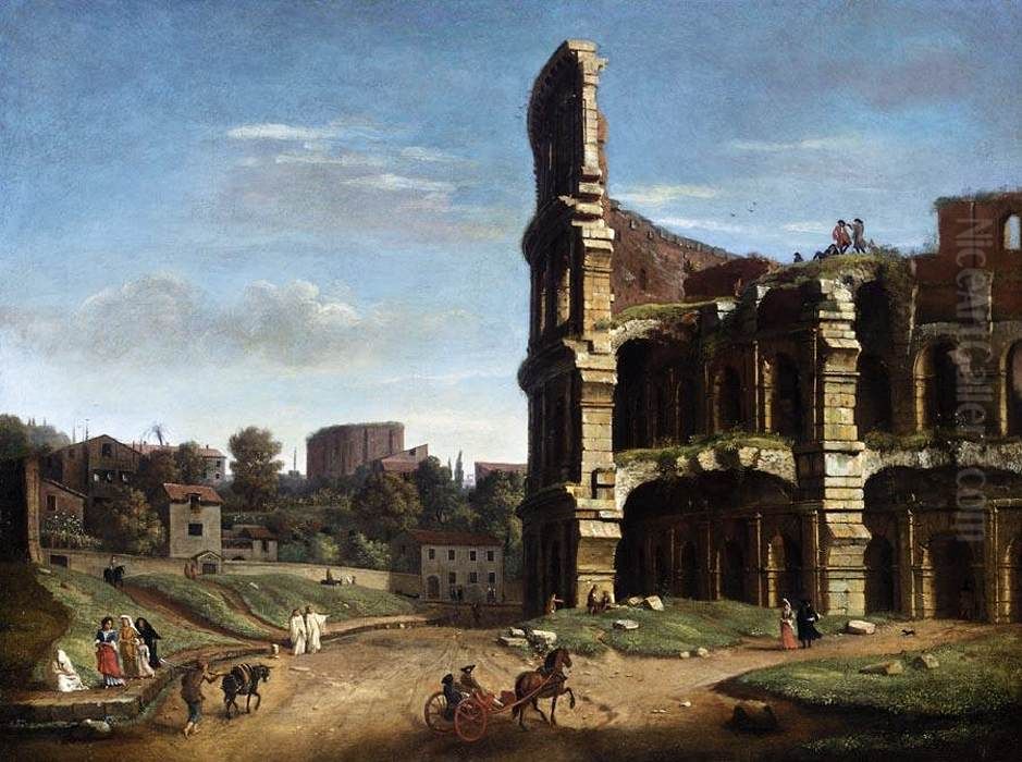 A View of The Colosseum Oil Painting by (circle of) Wittel, Gaspar van (Vanvitelli)