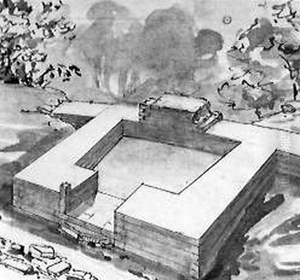 Corner Tower of the Roman Castle in Kongen Oil Painting by Eduard von Kallee