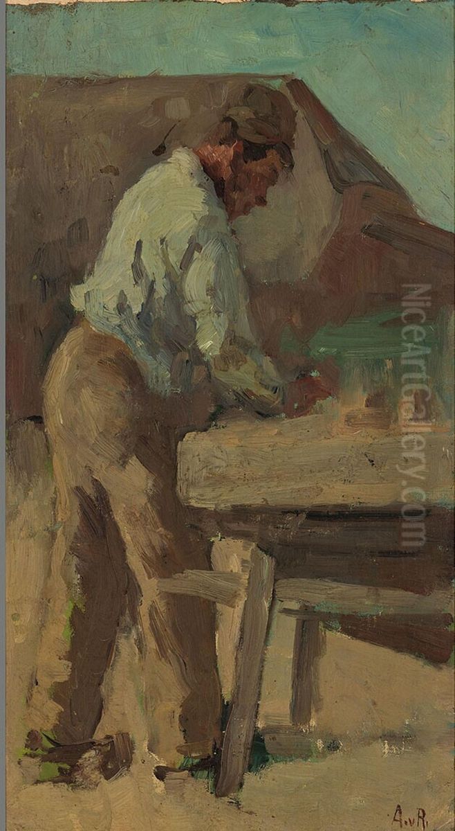 Laborer in a brickworks Oil Painting by Anthon van Rappard