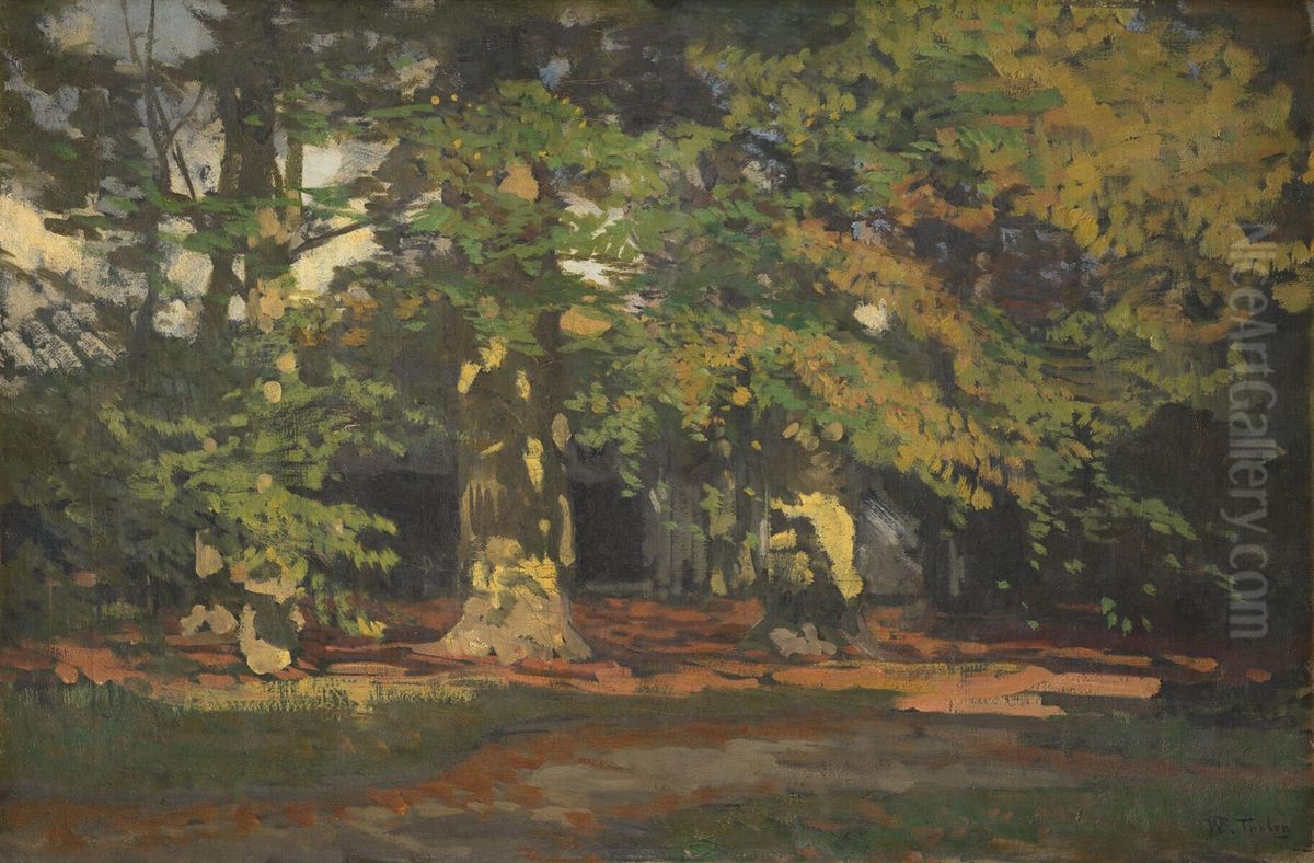 Forest View Oil Painting by Willem Bastiaan Tholen