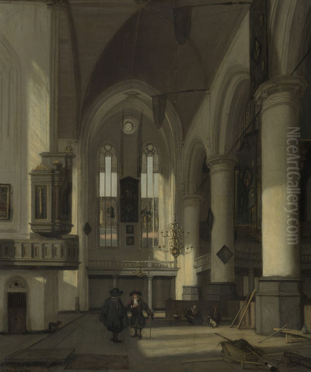 Church interior Oil Painting by Emanuel de Witte