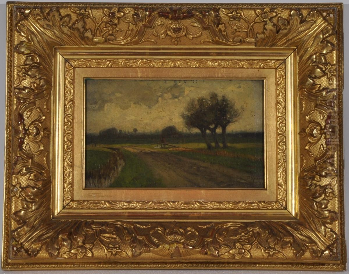 Landschap bij vroege avond Oil Painting by Piet Meiners