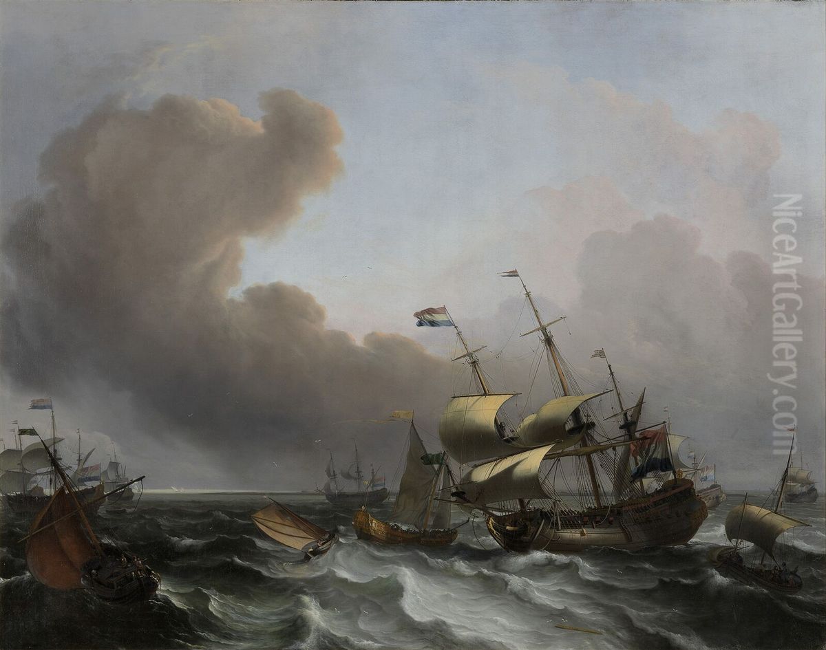 Storm on the Dutch Coast. Oil Painting by Ludolf Bakhuizen